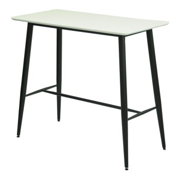 Mesa alta NITRA, metal, tapa blanca, 120 x 60 cms