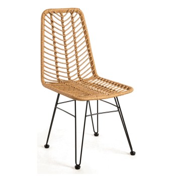 Silla Wenpa Negro de ratán de plástico