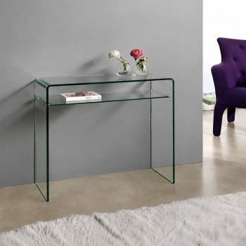 Consola CANADA (SU), cristal curvado, 100 x 33 cms