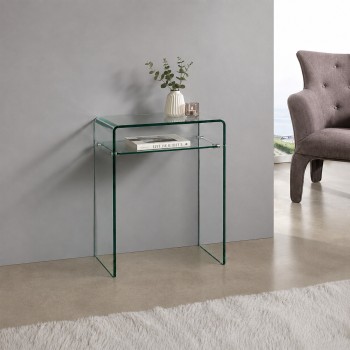 Consola CANADA (SU), cristal curvado, 80 x 33 cms