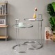 Mesa EG NEW, regulable, acero inoxidable y cristal, 50 cms de diámetro