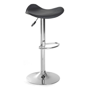 Taburete Cromen Negro de polipiel