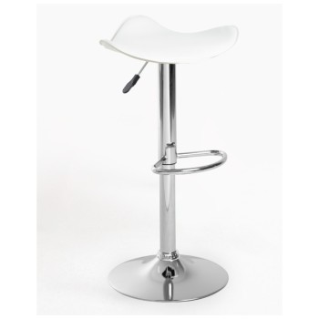 Taburete Cromen Blanco de polipiel