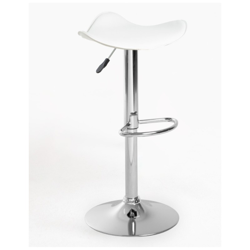 Taburete Cromen Blanco de polipiel
