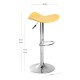 Taburete Cromen Amarillo de polipiel