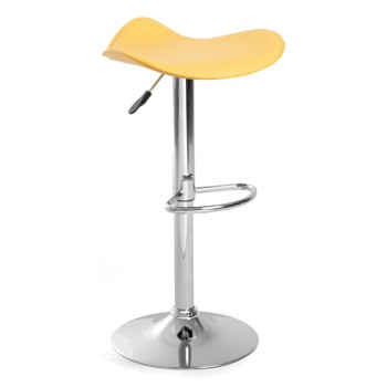 Taburete Cromen Amarillo de polipiel