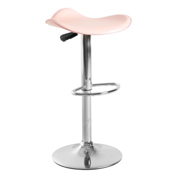 Taburete Cromen Rosa de polipiel
