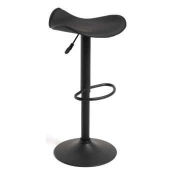 Taburete Cromen Black Negro de polipiel