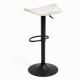 Taburete Cromen Black Blanco de polipiel