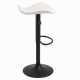 Taburete Cromen Black Blanco de polipiel