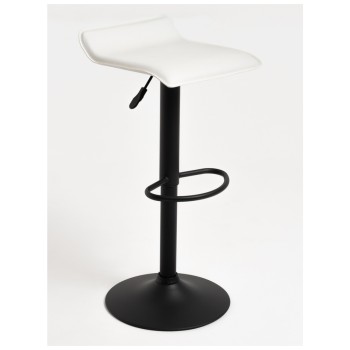 Taburete Tom Black Blanco de polipiel