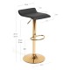 Taburete Tom Golden Negro de polipiel