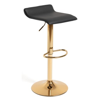 Taburete Tom Golden Negro de polipiel