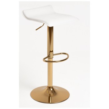 Taburete Tom Golden Blanco de polipiel