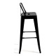 Taburete Meyer Respaldo 100 cm Negro de acero reforzado