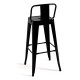 Taburete Meyer Respaldo 100 cm Negro de acero reforzado