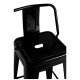 Taburete Meyer Respaldo 100 cm Negro de acero reforzado