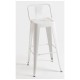Taburete Meyer Respaldo 100 cm Blanco de acero reforzado