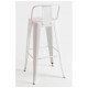 Taburete Meyer Respaldo 100 cm Blanco de acero reforzado