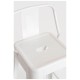 Taburete Meyer Respaldo 100 cm Blanco de acero reforzado