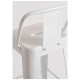 Taburete Meyer Respaldo 100 cm Blanco de acero reforzado