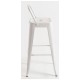 Taburete Meyer Respaldo 100 cm Blanco de acero reforzado