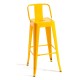 Taburete Meyer Respaldo 100 cm Amarillo de acero reforzado