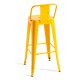 Taburete Meyer Respaldo 100 cm Amarillo de acero reforzado