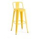 Taburete Meyer Respaldo 100 cm Amarillo Cuarzo de acero reforzado