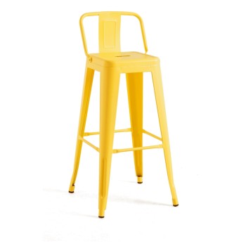 Taburete Meyer Respaldo 100 cm Amarillo Cuarzo de acero reforzado
