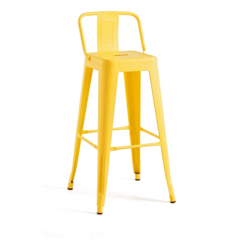 Taburete Meyer Respaldo 100 cm Amarillo Cuarzo de acero reforzado