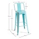 Taburete Meyer Respaldo 100 cm Azul cielo de acero reforzado