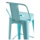 Taburete Meyer Respaldo 100 cm Azul cielo de acero reforzado