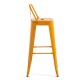 Taburete Meyer Respaldo 100 cm Naranja Azafrán de acero reforzado