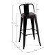 Taburete Meyer Respaldo 100 cm Negro mate de acero reforzado