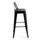 Taburete Meyer Respaldo 100 cm Negro mate de acero reforzado