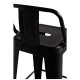 Taburete Meyer Respaldo 100 cm Negro mate de acero reforzado