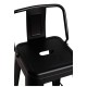 Taburete Meyer Respaldo 100 cm Negro mate de acero reforzado
