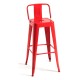 Taburete Meyer Respaldo 100 cm Rojo de acero reforzado