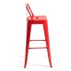 Taburete Meyer Respaldo 100 cm Rojo de acero reforzado