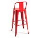 Taburete Meyer Respaldo 100 cm Rojo de acero reforzado