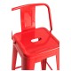 Taburete Meyer Respaldo 100 cm Rojo de acero reforzado
