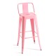 Taburete Meyer Respaldo 100 cm Rosa de acero reforzado