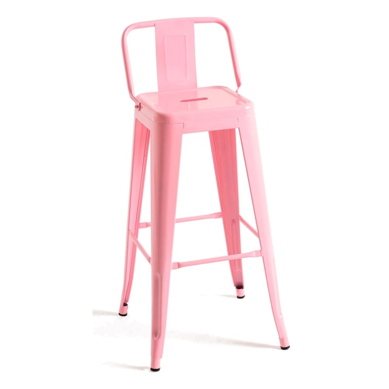 Taburete Meyer Respaldo 100 cm Rosa de acero reforzado