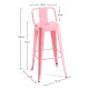 Taburete Meyer Respaldo 100 cm Rosa de acero reforzado