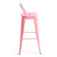 Taburete Meyer Respaldo 100 cm Rosa de acero reforzado