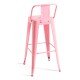 Taburete Meyer Respaldo 100 cm Rosa de acero reforzado