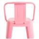 Taburete Meyer Respaldo 100 cm Rosa de acero reforzado