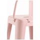 Taburete Meyer Respaldo 100 cm Rosa Algodón de Azúcar de acero reforzado