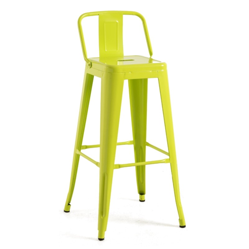 Taburete Meyer Respaldo 100 cm Verde Flora de acero reforzado